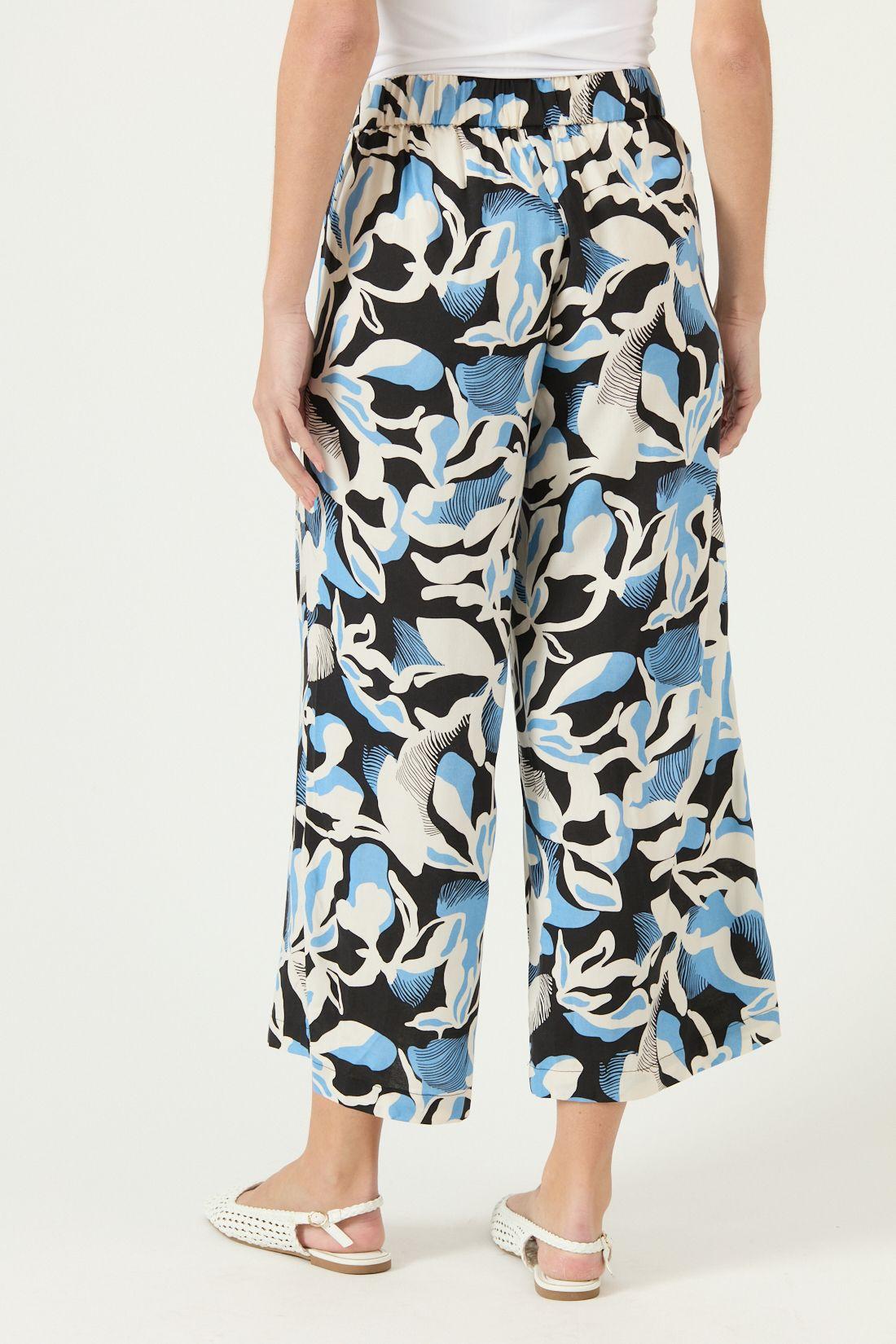 Pantalon Palazzo Estampado Celeste Cod 2012405-2