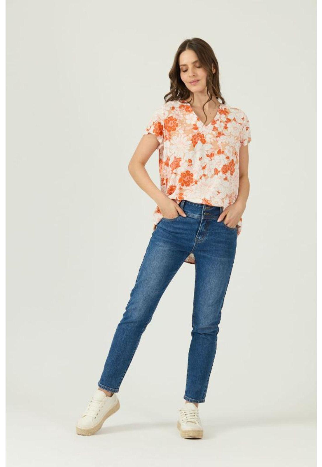 Blusa naranja estampada PRIVILEGE 1610-0