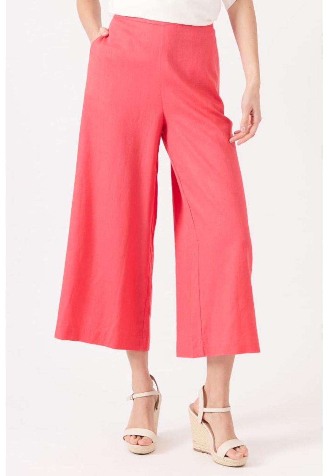 Pantalon con lino palazzo coral PRIVILEGE 1485-1