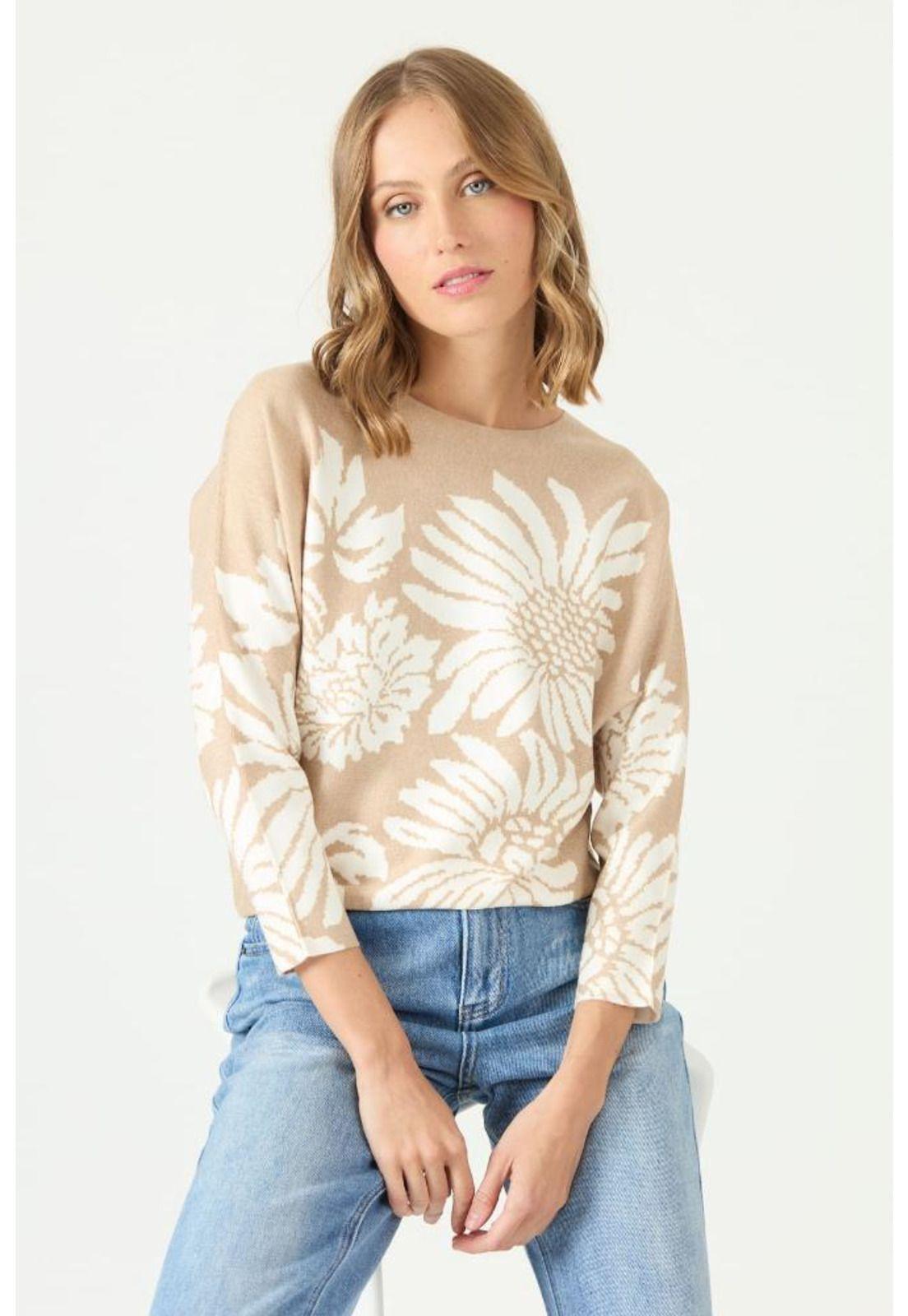 Sweater camel flores PRIVILEGE 2186-1