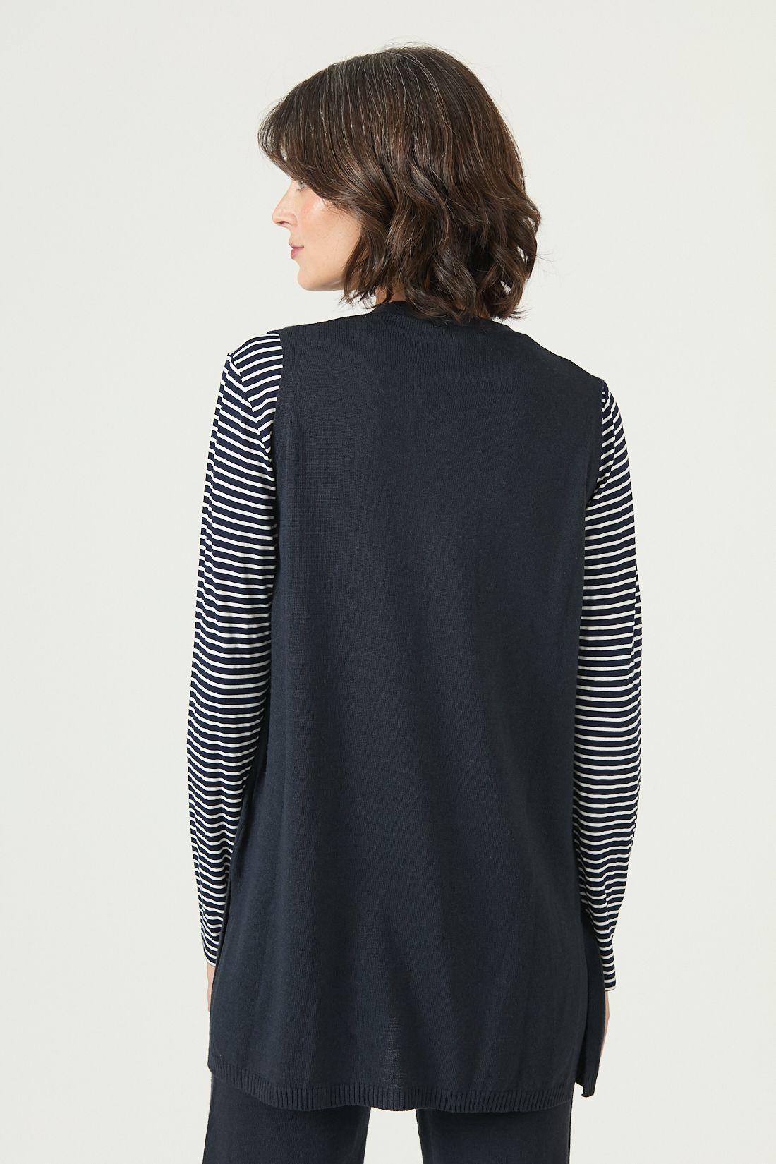 Tapado con lana tejido azul marino 2682-4