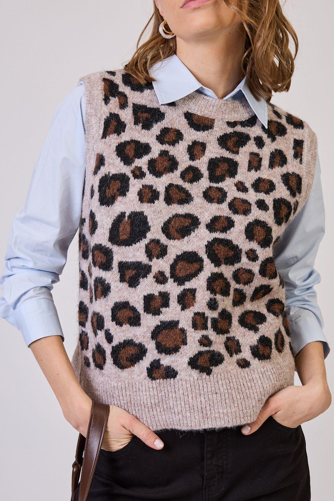 Sweater Con Lana Estamplado Beige Cod 5414826-4
