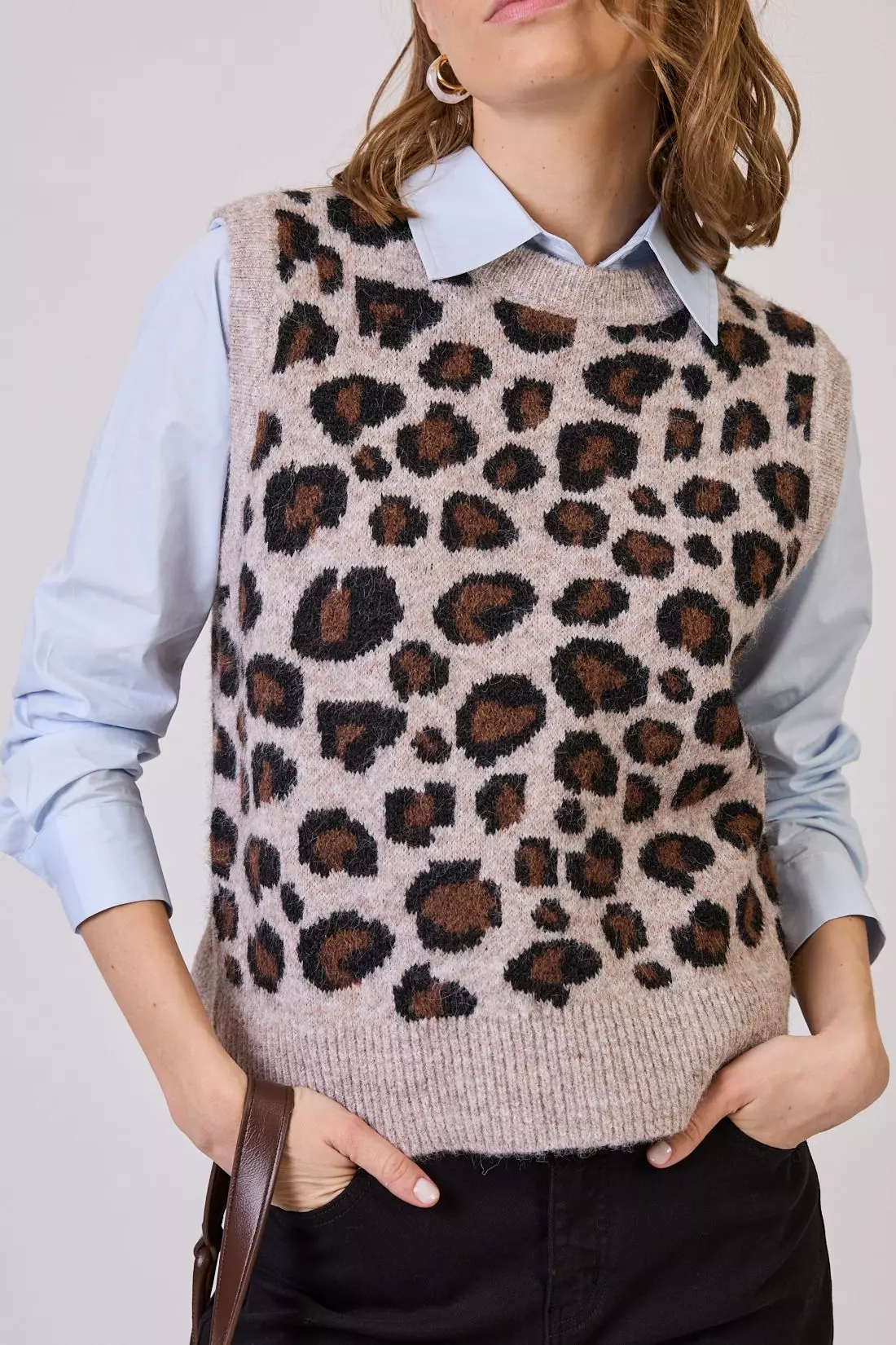 Sweater Con Lana Estamplado Beige Cod 5414826-4