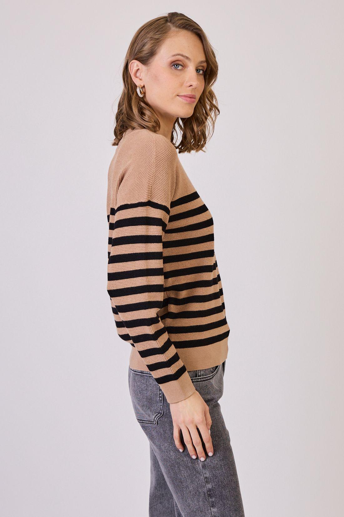 Sweater Listado Camel Cod 5414716-2