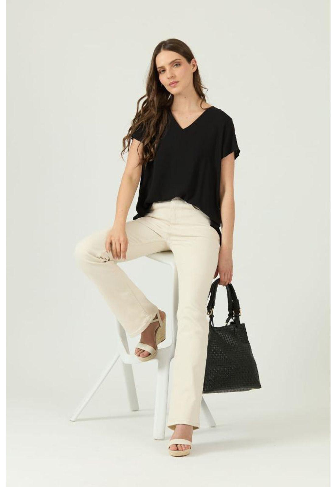 Blusa negra estampada PRIVILEGE 1611-1