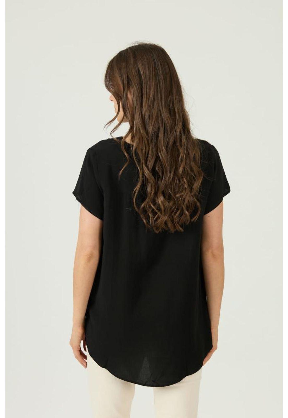 Blusa negra estampada PRIVILEGE 1611-3