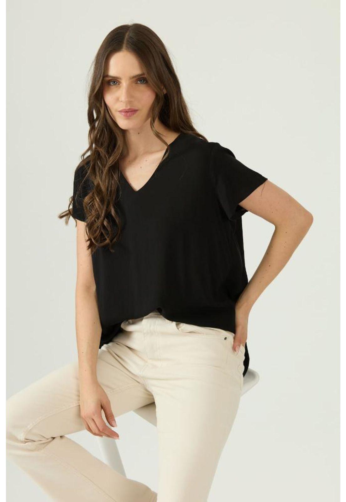 Blusa negra estampada PRIVILEGE 1611-4