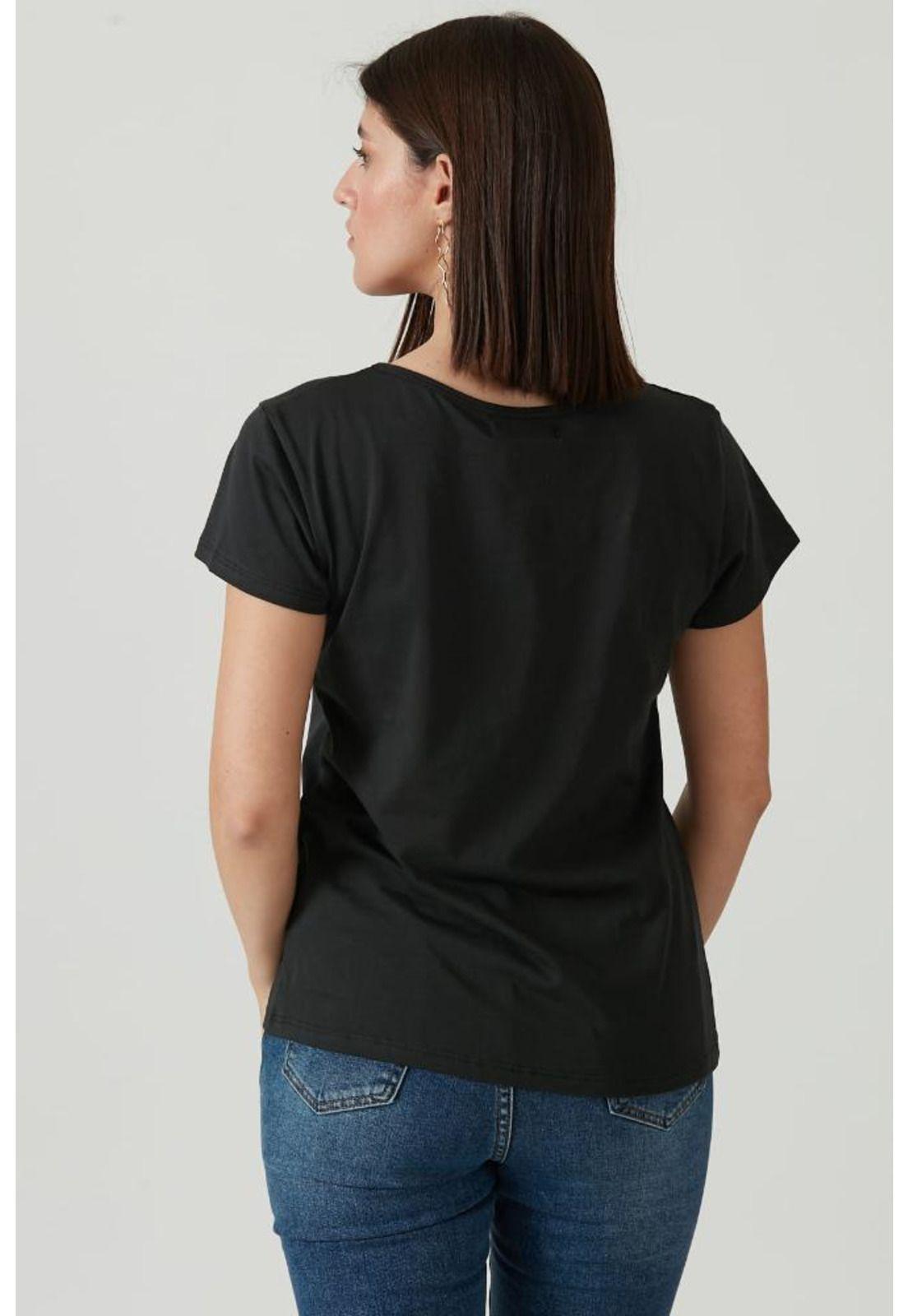 Polera con algodon pima negra PRIVILEGE 2093-2