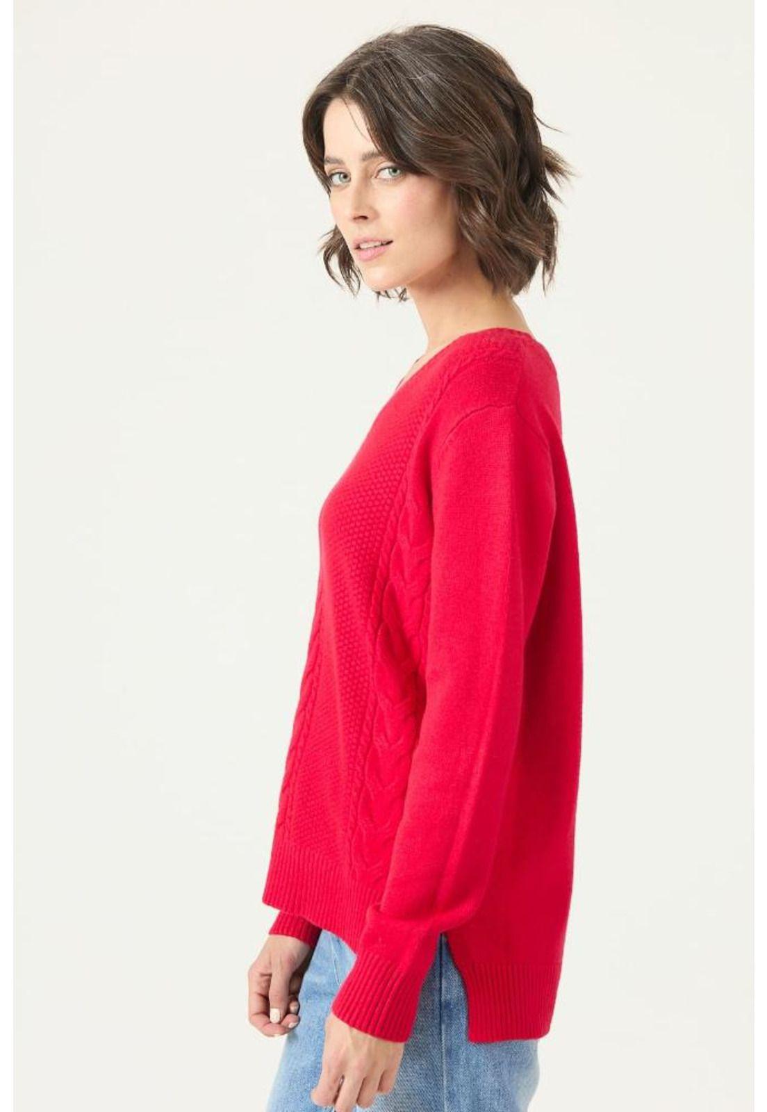 Sweater rojo trenzas PRIVILEGE 2775-3