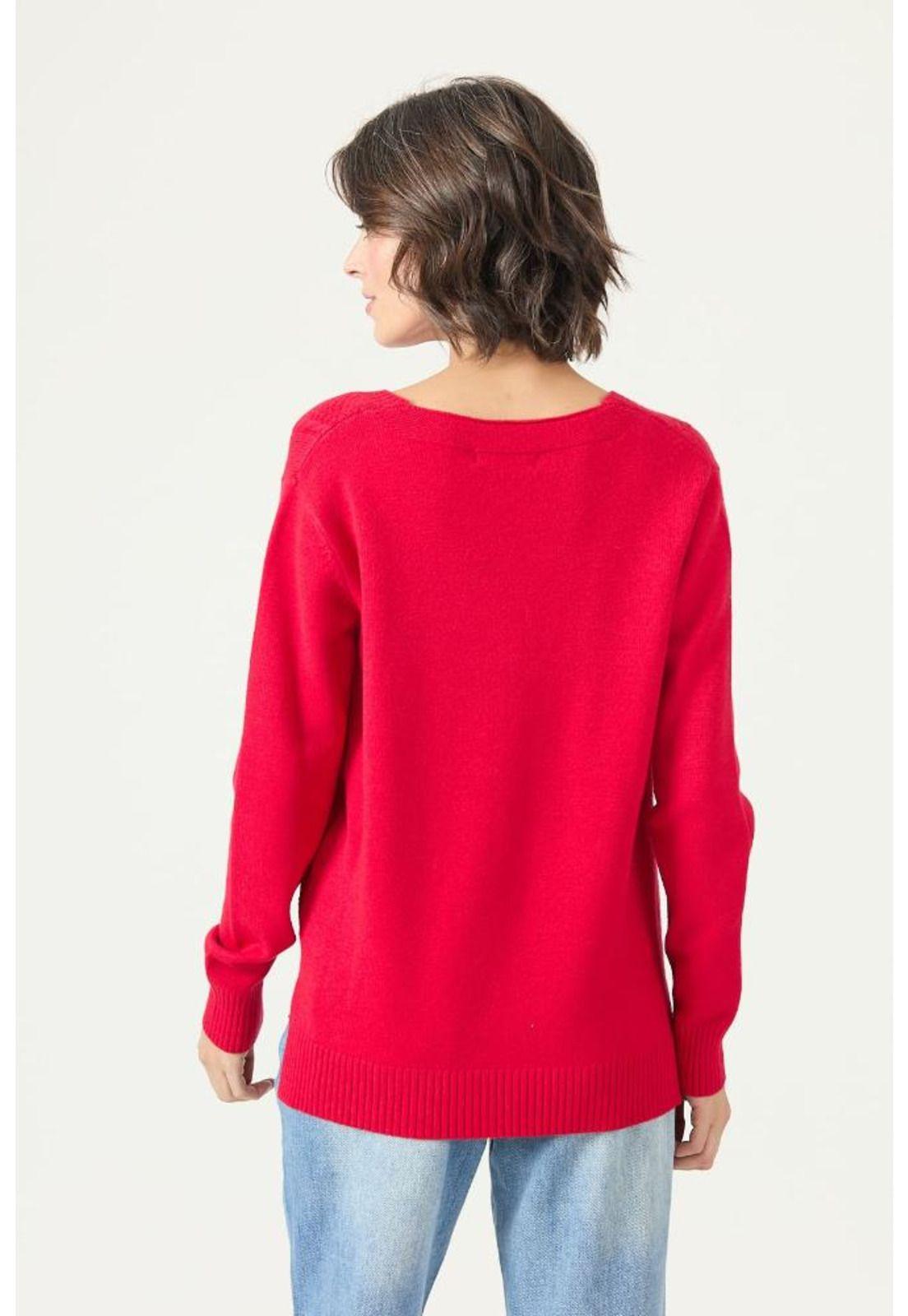 Sweater rojo trenzas PRIVILEGE 2775-4
