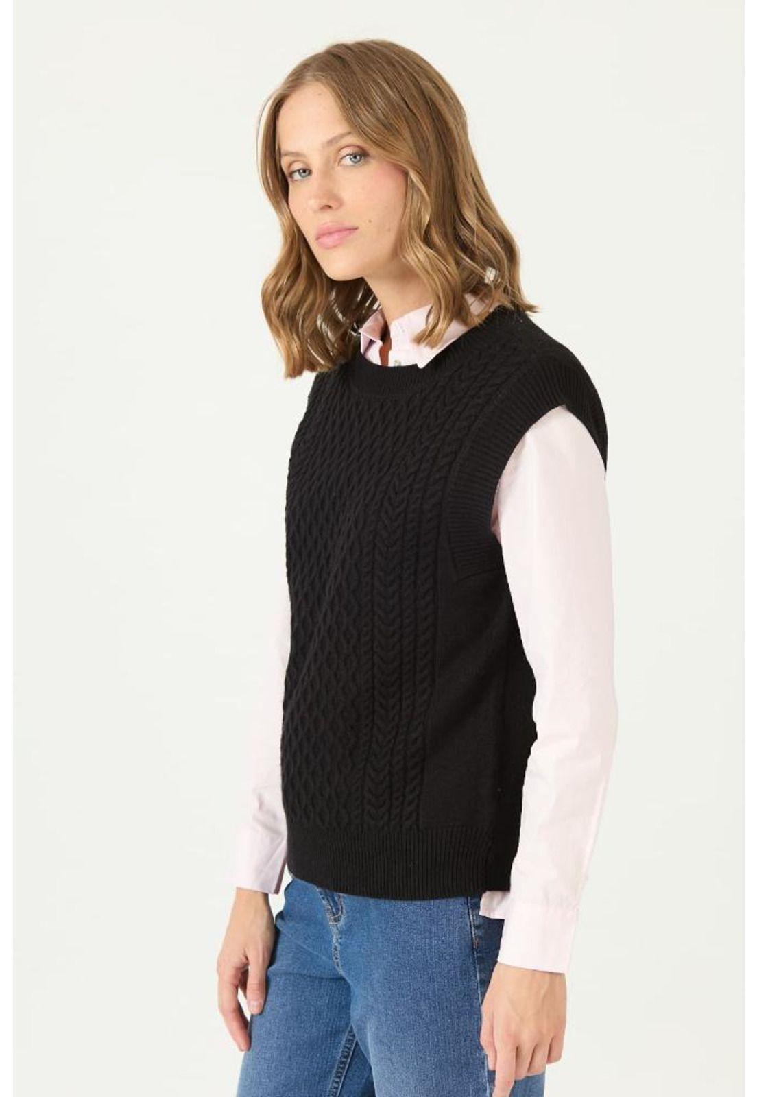Sweater negro trenzado PRIVILEGE 2202-2