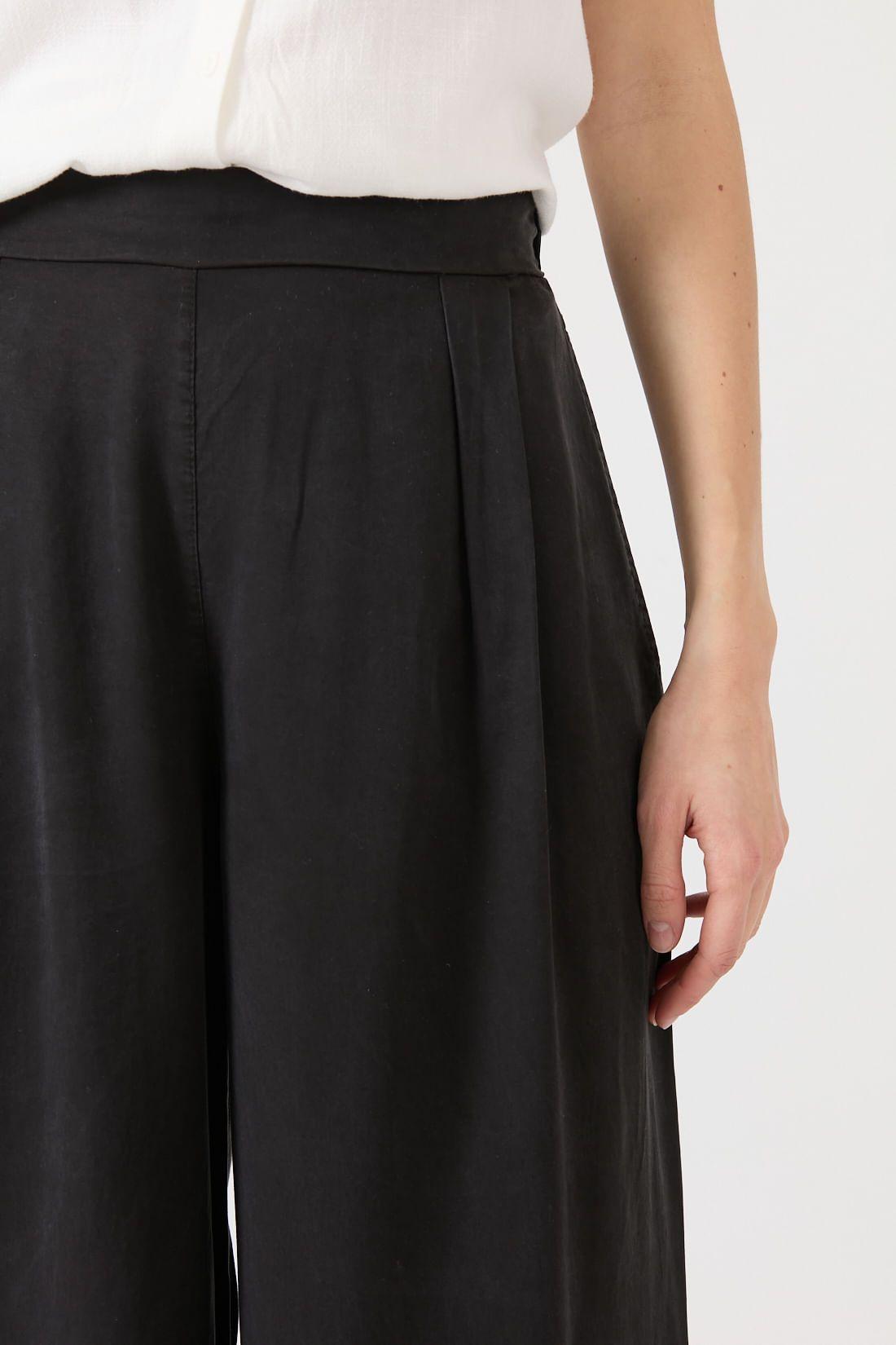 Pantalon de tencel wide leg negro 1427-2