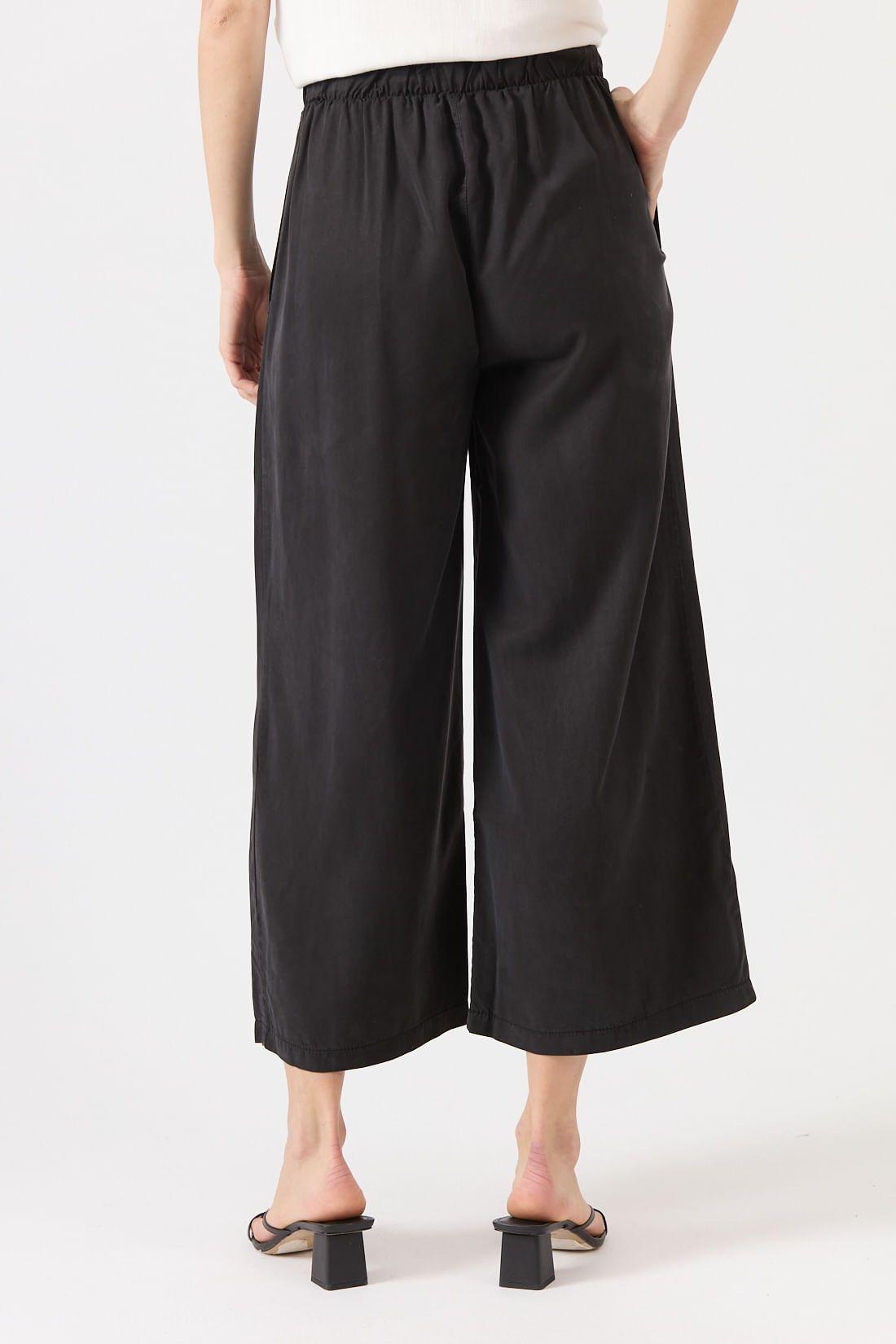 Pantalon de tencel wide leg negro 1427-3