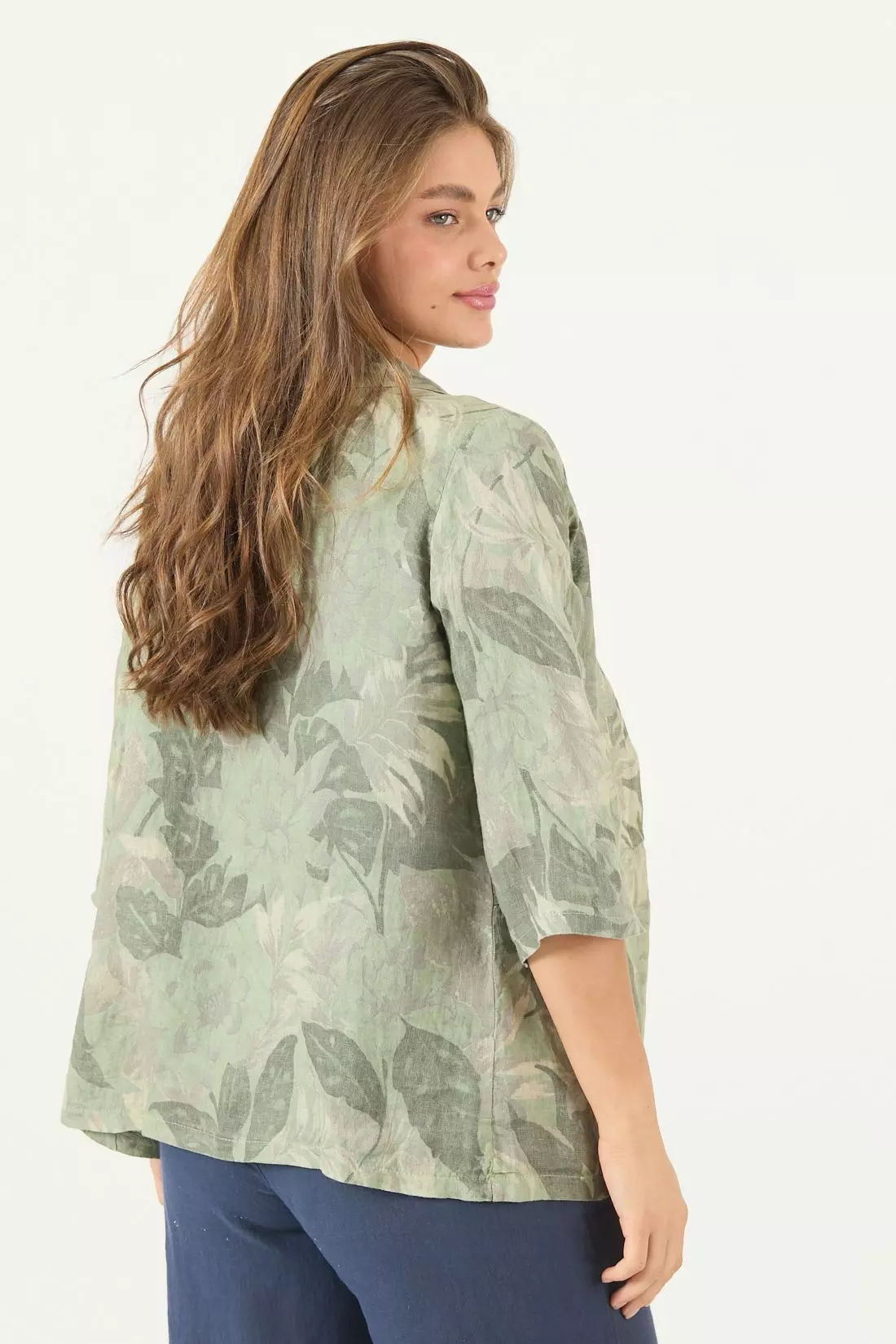Tapado De Lino Estampado Verde Cod 1300975-4
