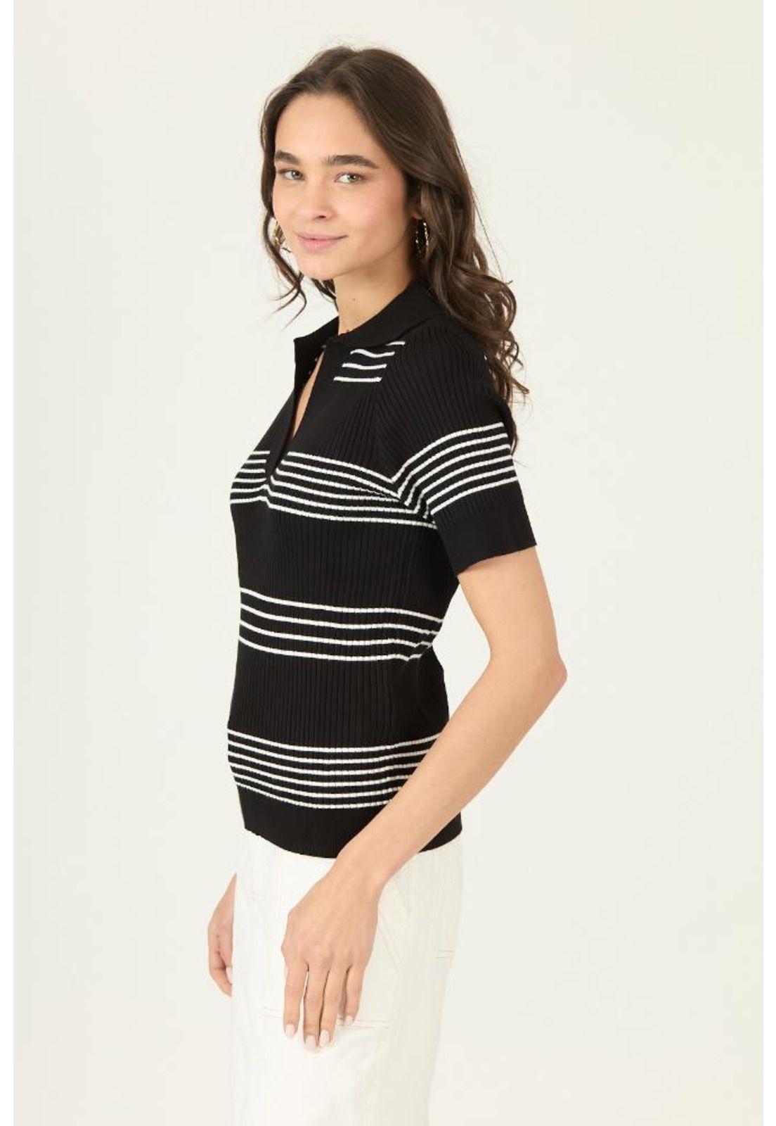 Polera negra rayas PRIVILEGE 2873-2