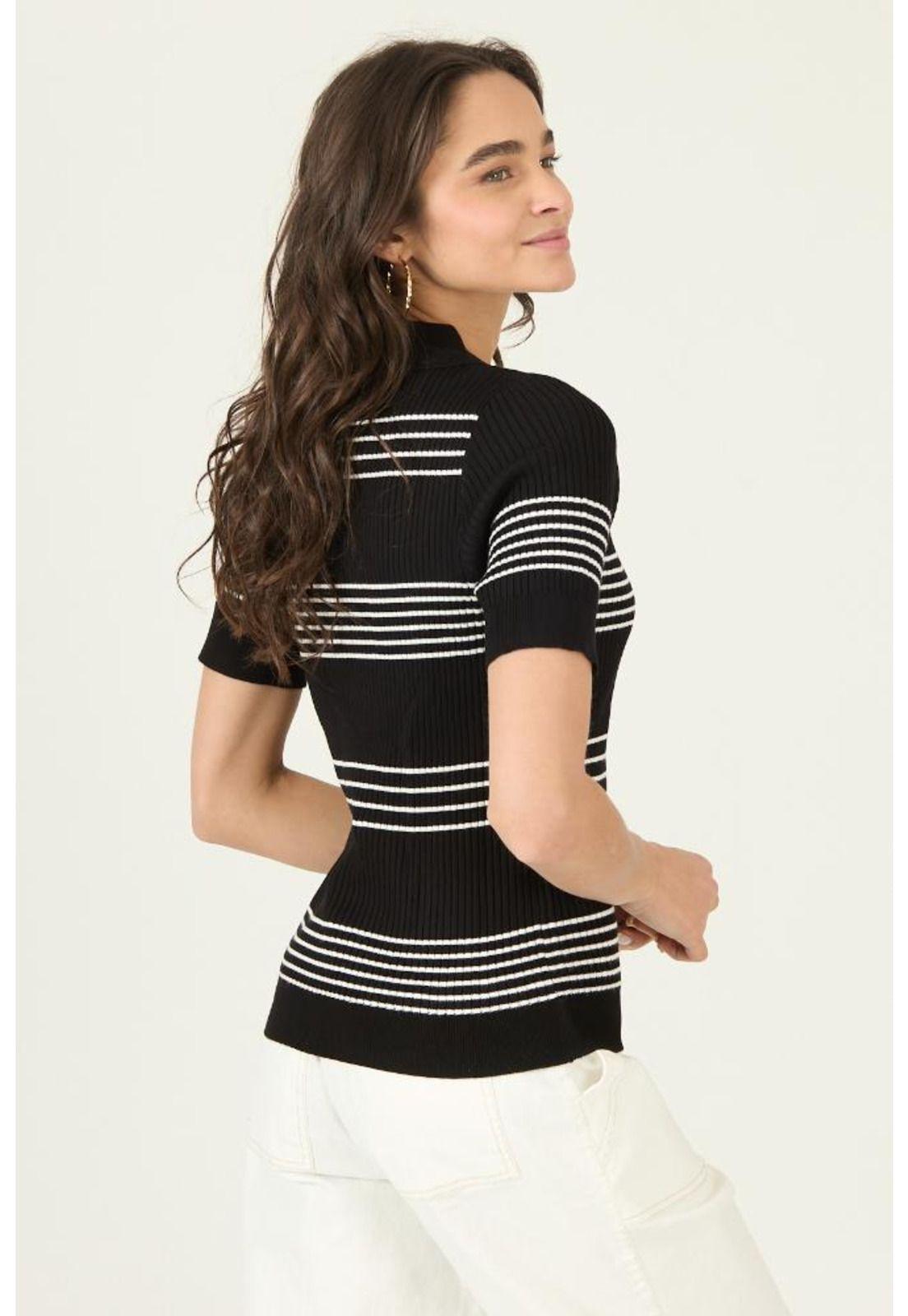 Polera negra rayas PRIVILEGE 2873-3