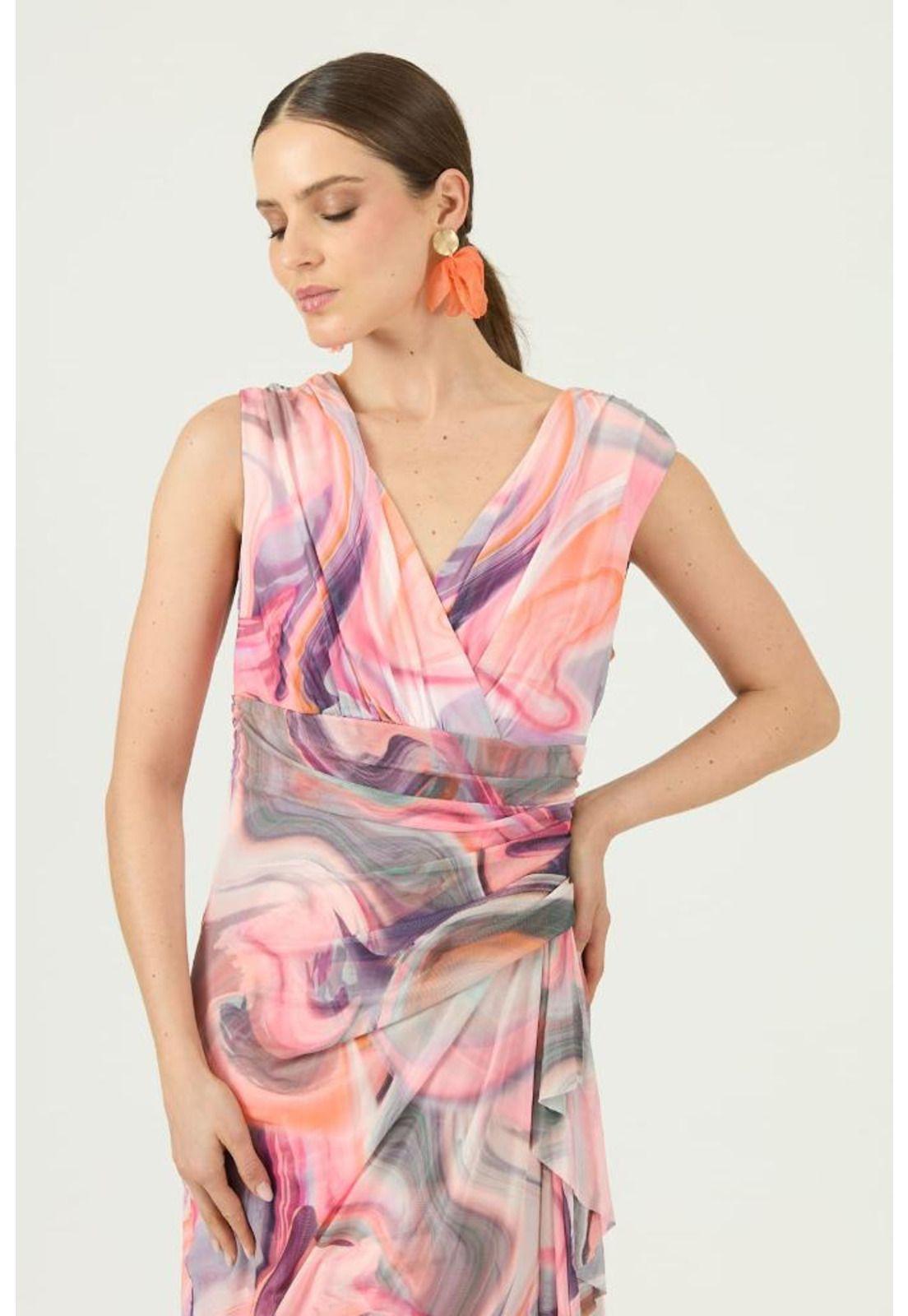 Vestido rosa estampado PRIVILEGE 1408-1