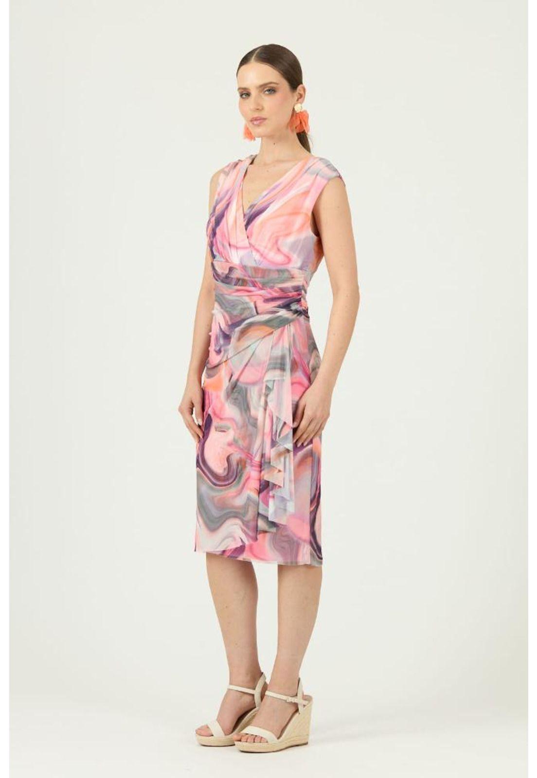 Vestido rosa estampado PRIVILEGE 1408-2