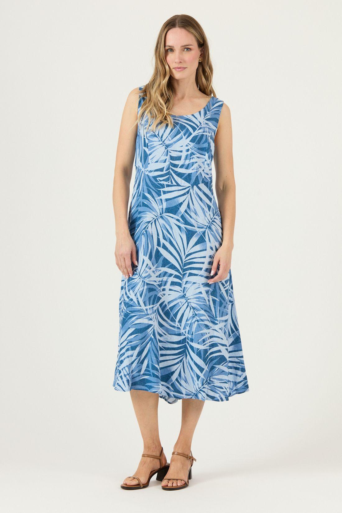 Vestido Estampado Azul Cod 4005695-2