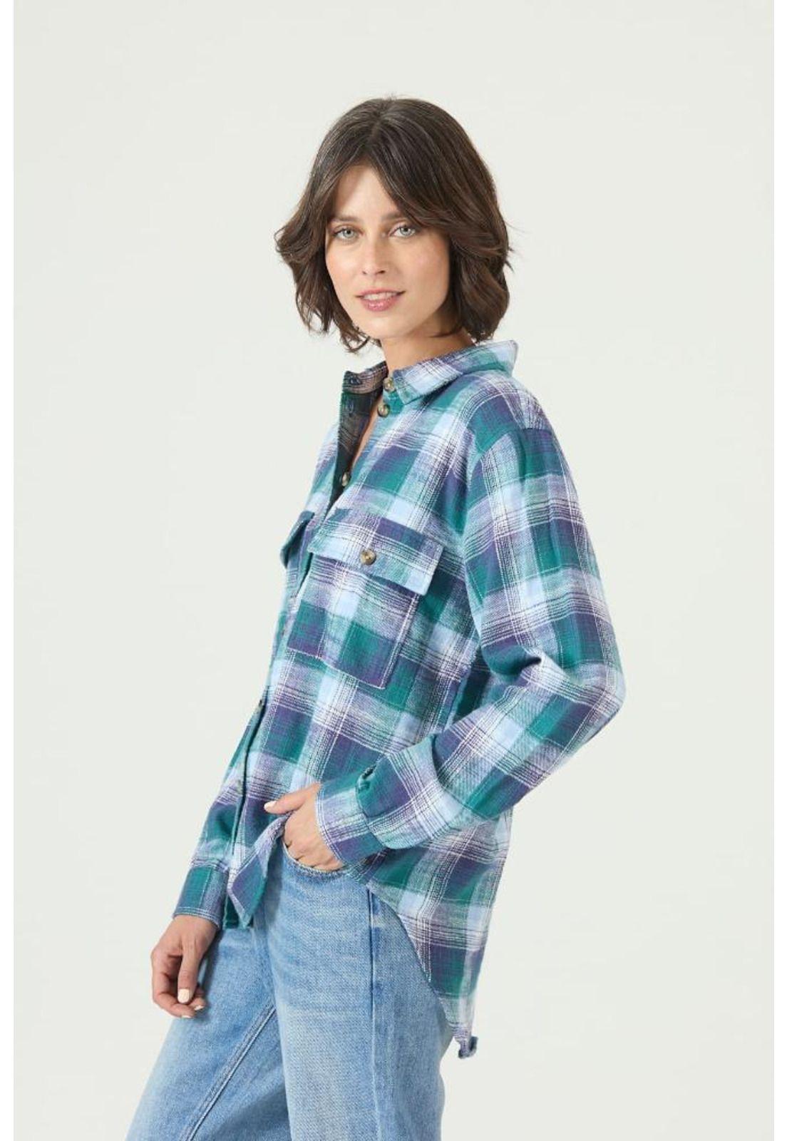 Blusa azul cuadros PRIVILEGE 2643-4