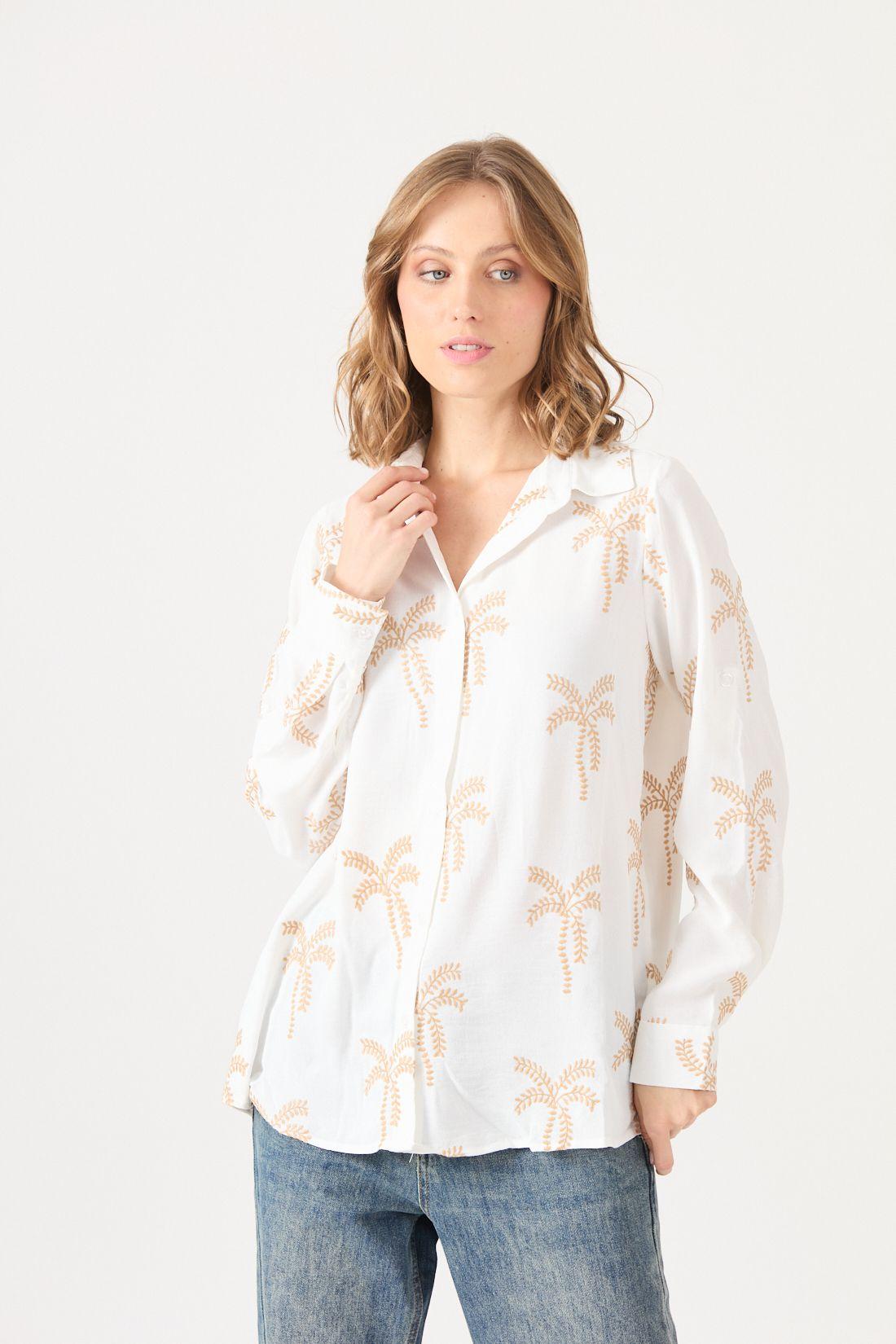 Blusa Con Bordados Blanca Cod 4520576-2
