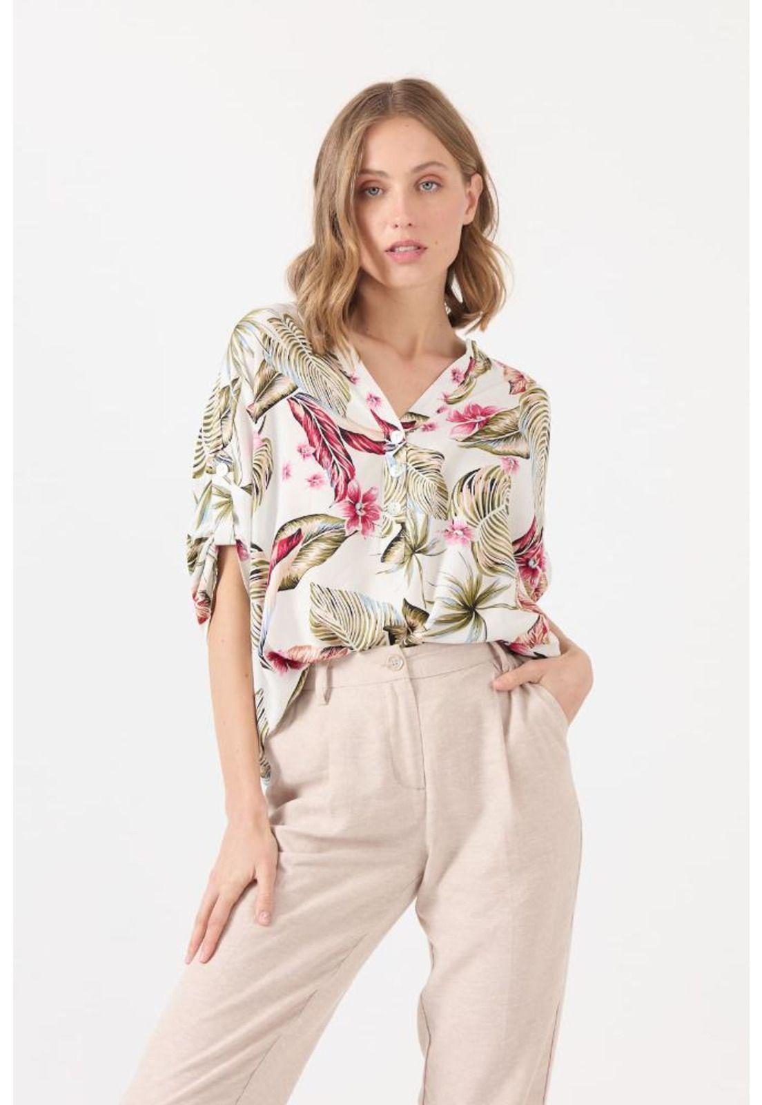 Blusa blanca estampada PRIVILEGE 1596-3