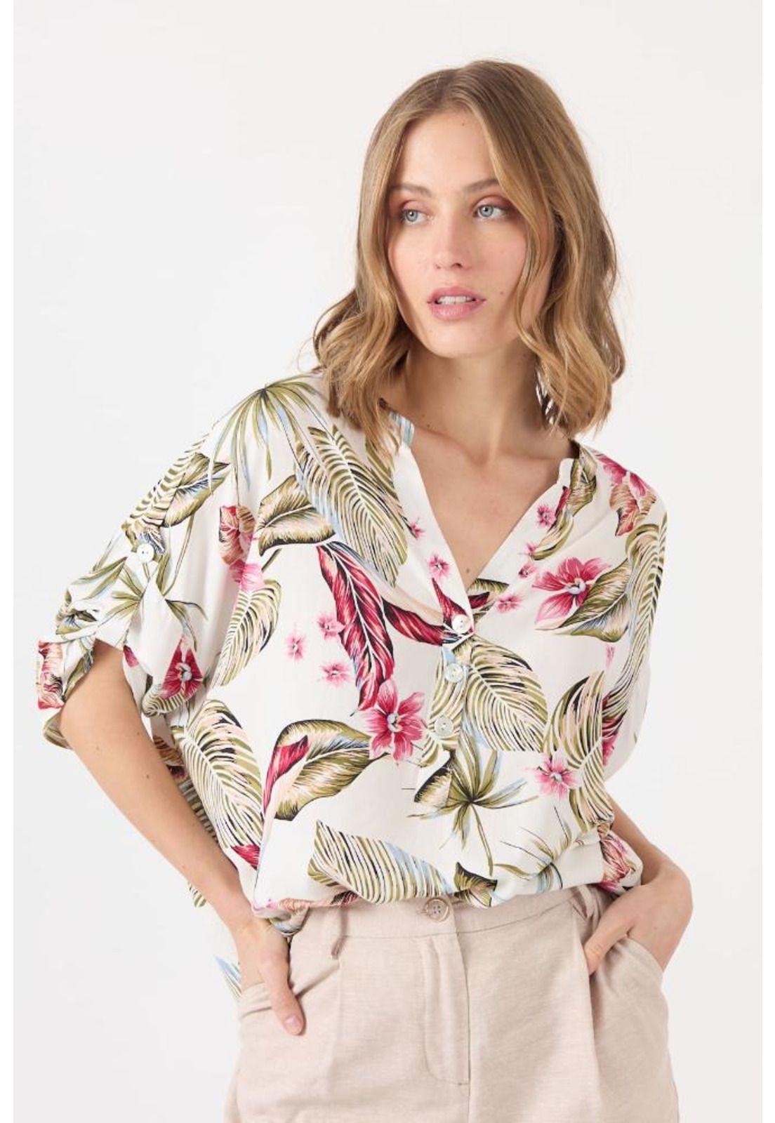 Blusa blanca estampada PRIVILEGE 1596-4
