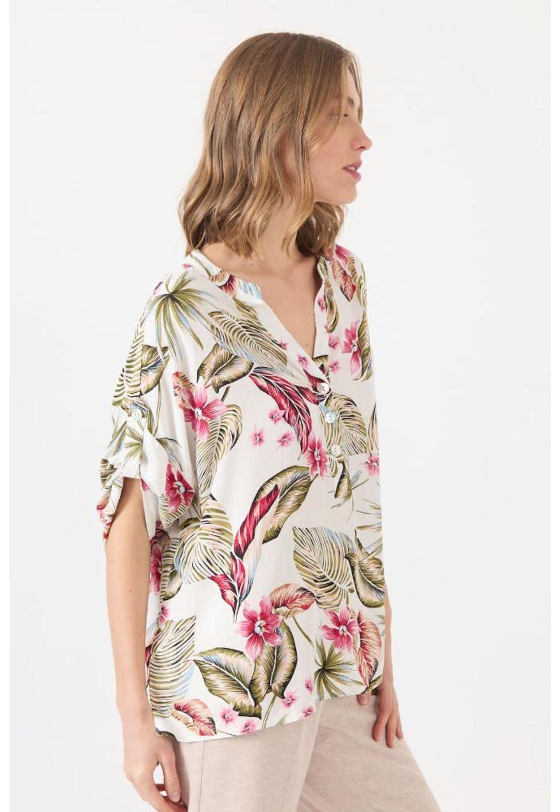 Blusa blanca estampada PRIVILEGE 1596-0