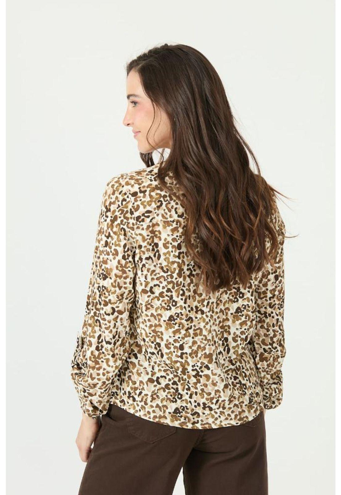 Blusa cafe estampada PRIVILEGE 2358-3