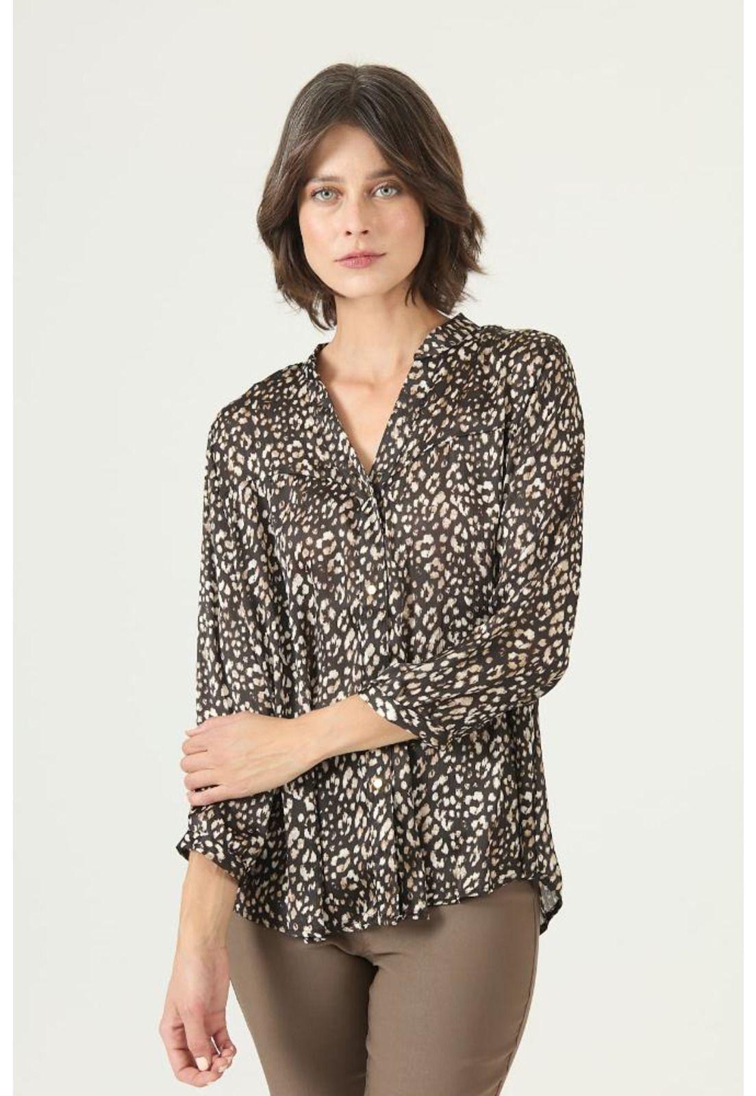 Blusa negra estampada PRIVILEGE 2636-2