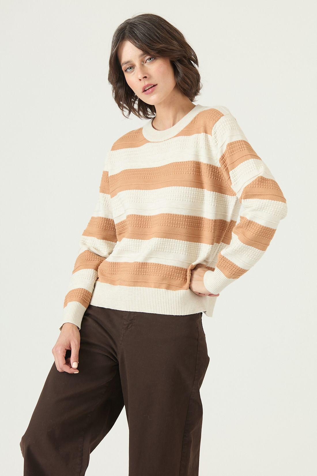 Sweater camel rayas 2680-0
