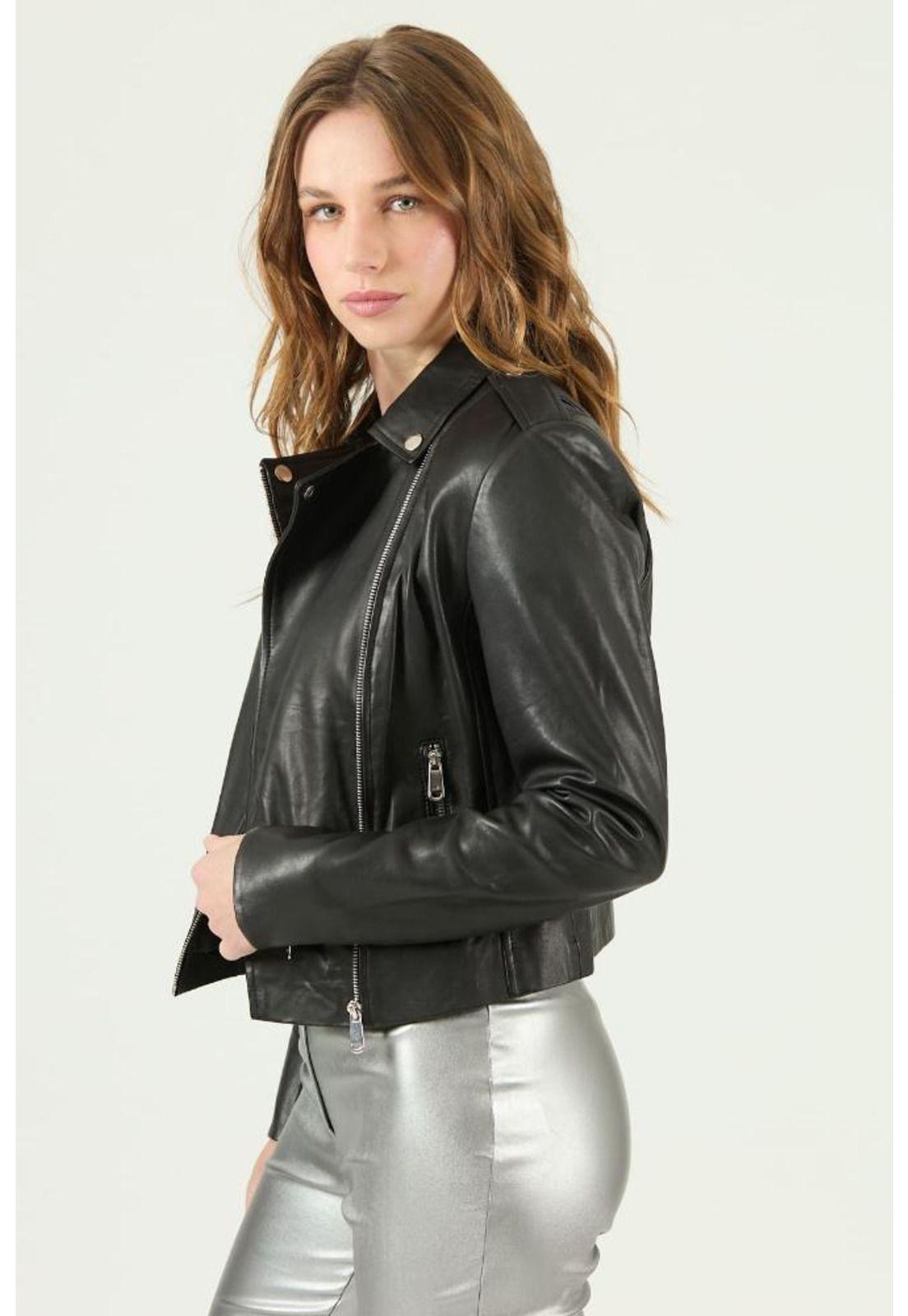 Chaqueta de cuero negra PRIVILEGE 1282-2