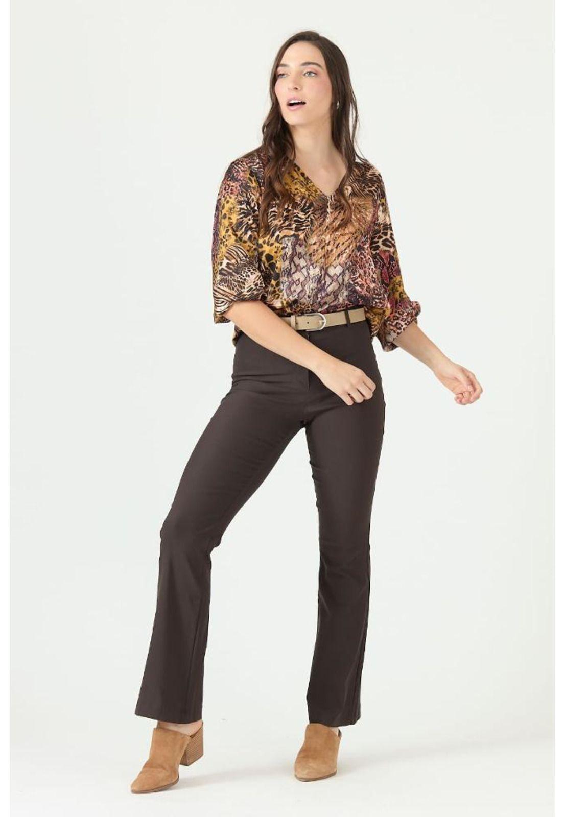Pantalon flare cafe moro PRIVILEGE 2253-0