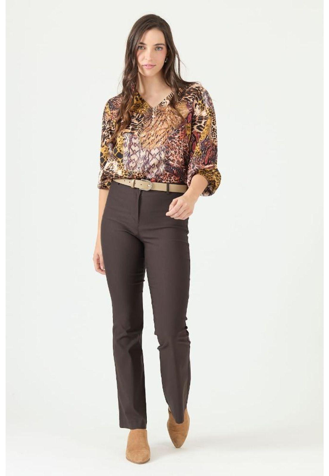 Pantalon flare cafe moro PRIVILEGE 2253-1