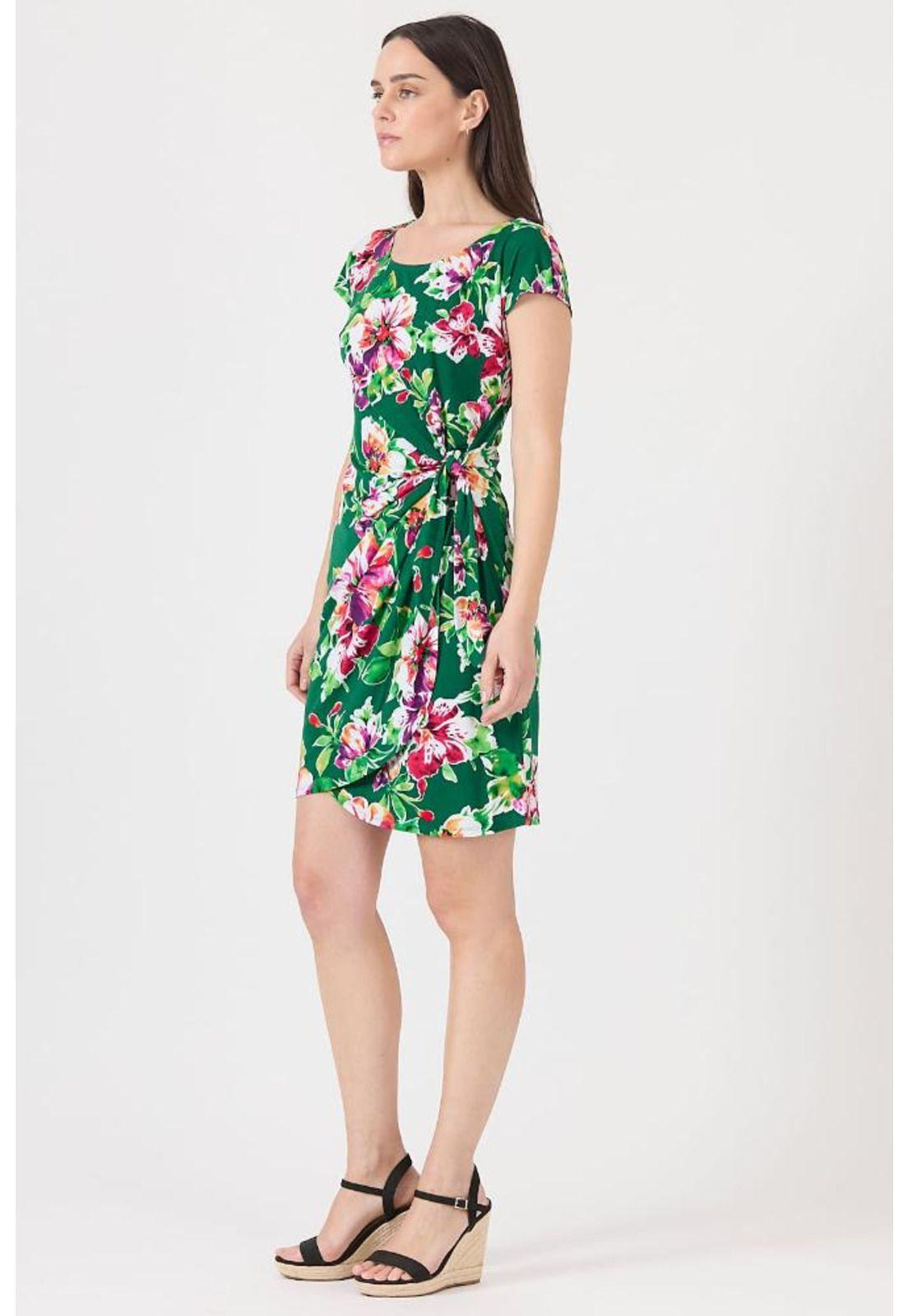 Vestido verde flores PRIVILEGE 1140-3