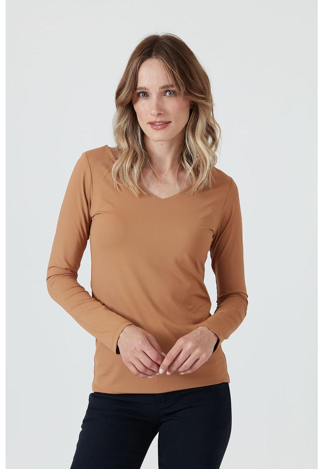 Polera poliamida caramelo-2