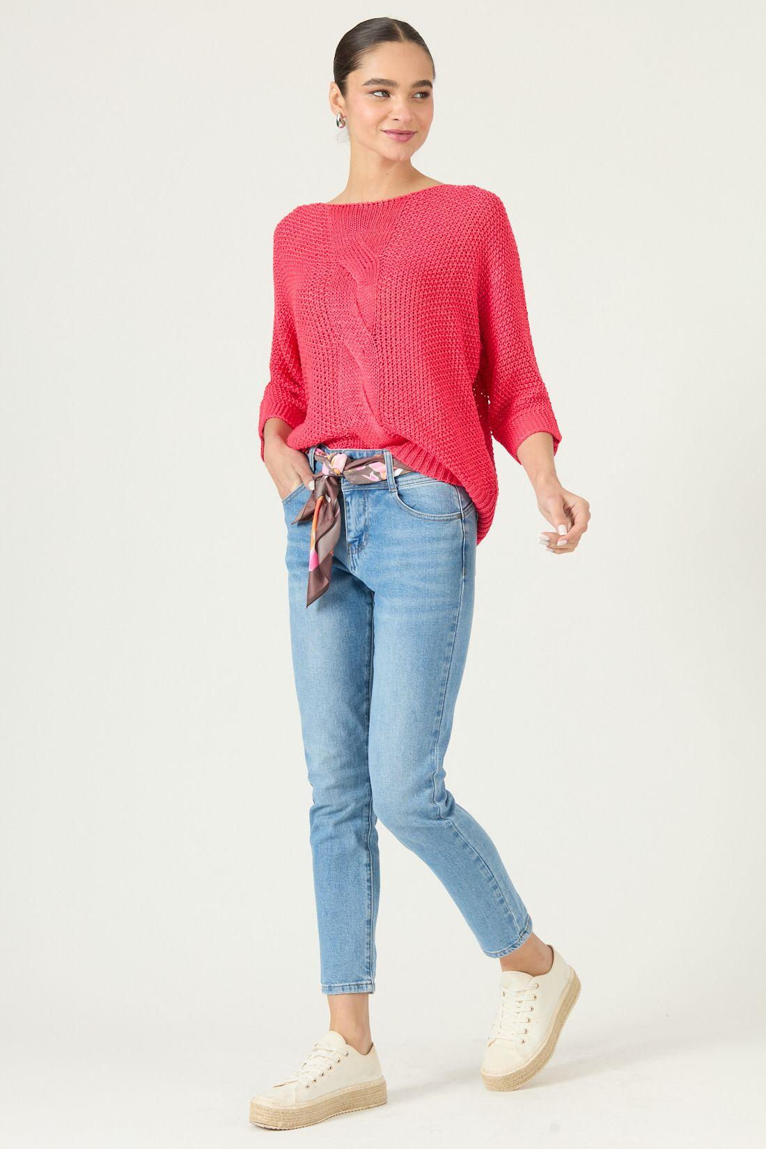 Sweater Fucsia Trenzas Cod 5406325-0