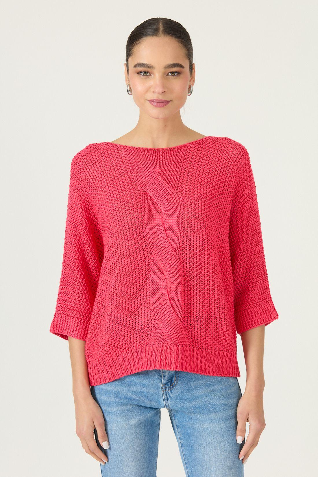 Sweater Fucsia Trenzas Cod 5406325-1