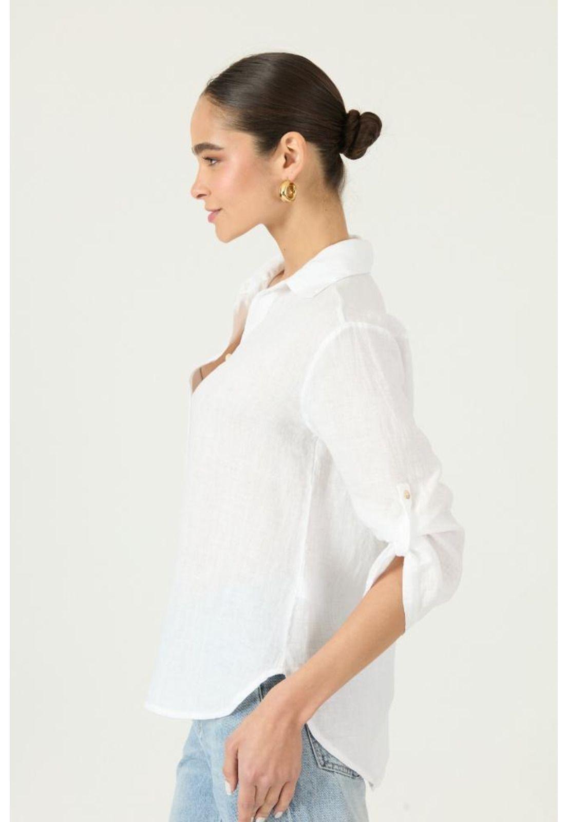 Blusa de lino blanca PRIVILEGE 2913-1