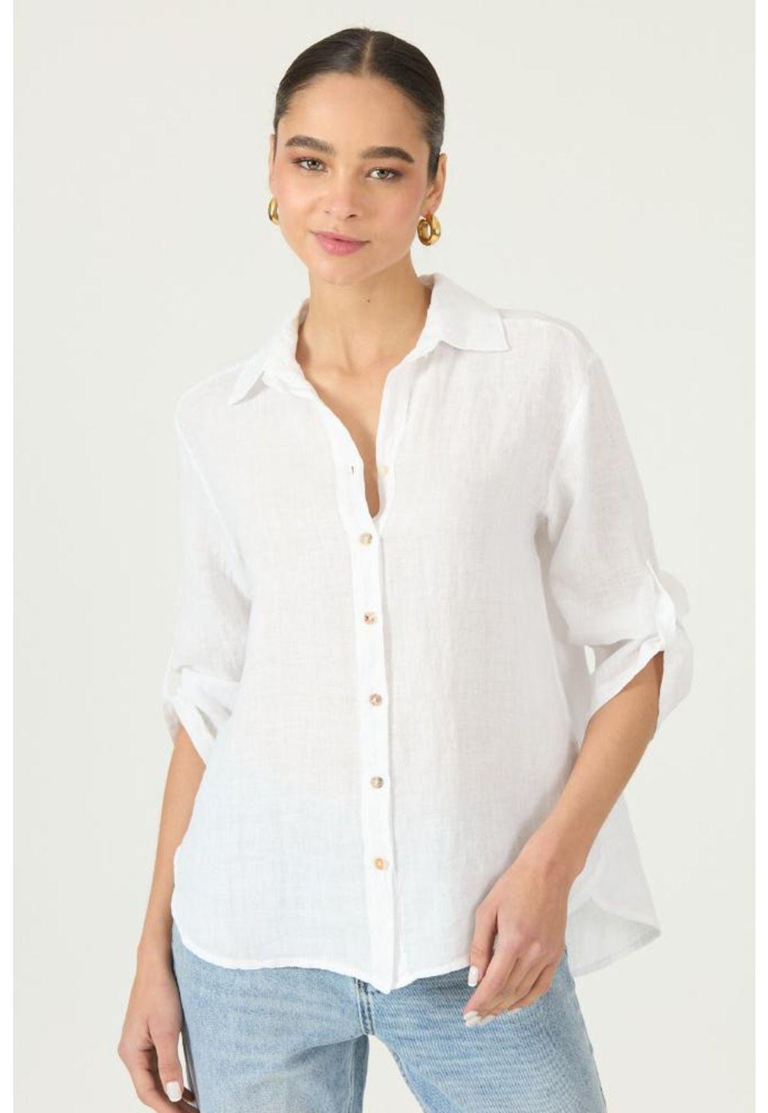 Blusa de lino blanca PRIVILEGE 2913-2
