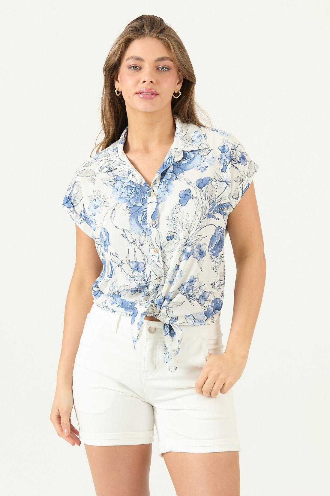 Blusa Estampada Azul Cod 4517675-2