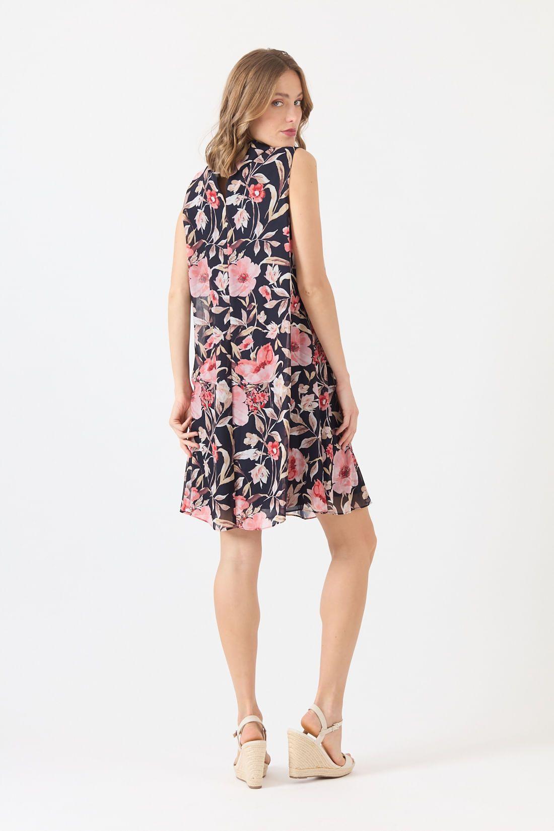 Vestido coral estampado 1135-3