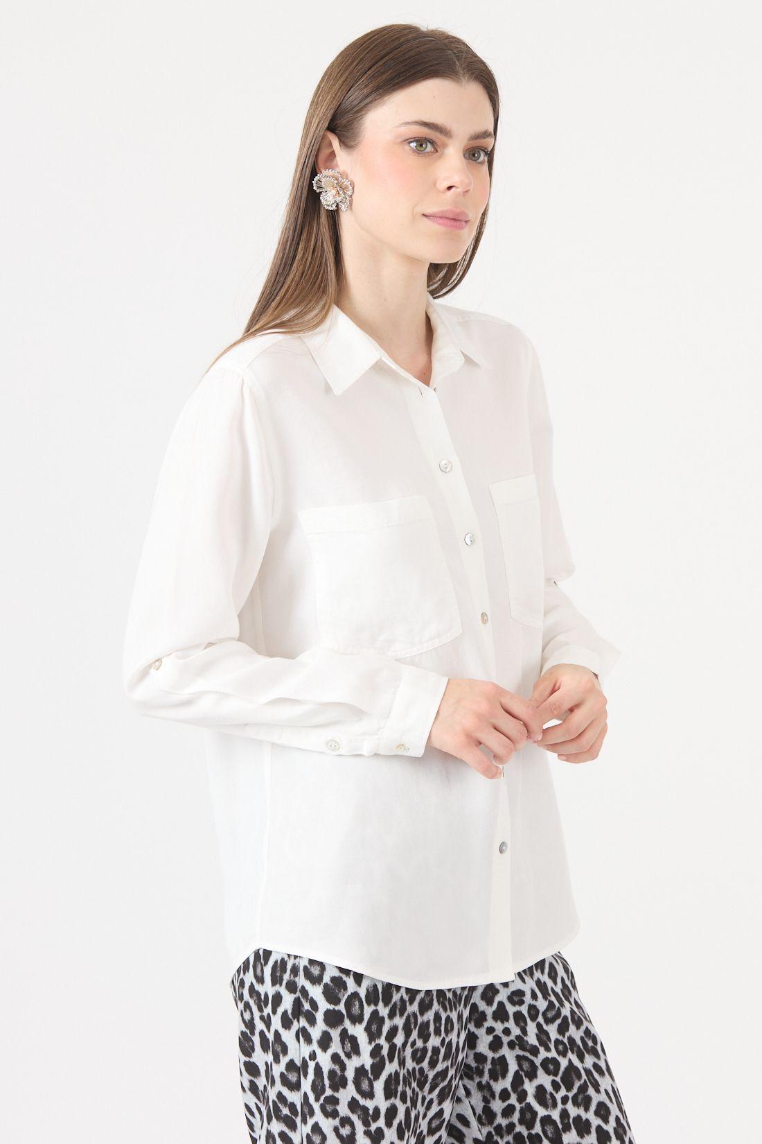 Blusa Lyocell Blanca Cod 4520826-3