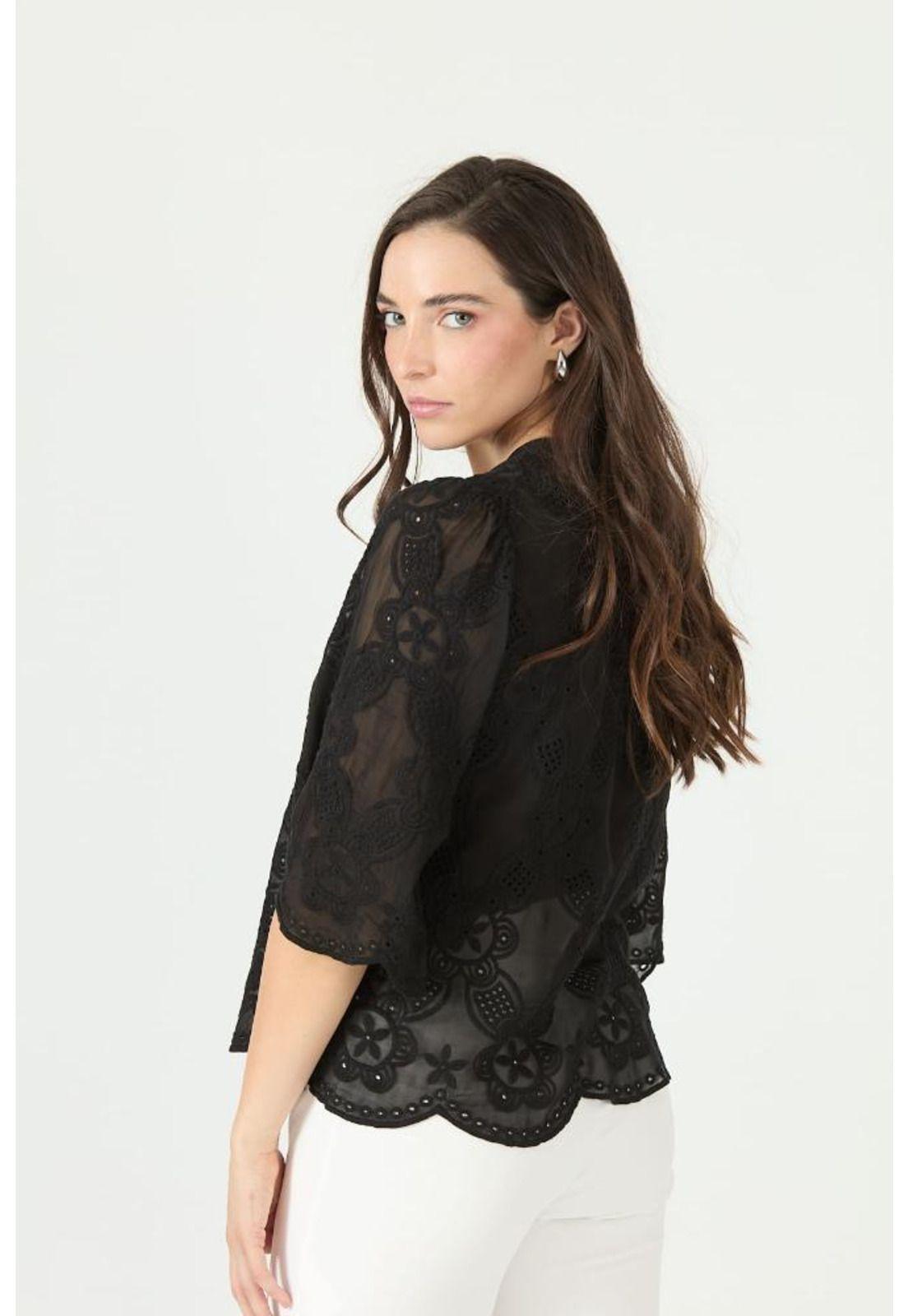 Blusa con seda negra PRIVILEGE 2382-4
