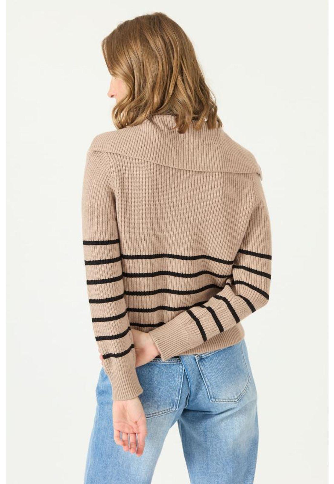 Sweater beige rayas PRIVILEGE 2695-2