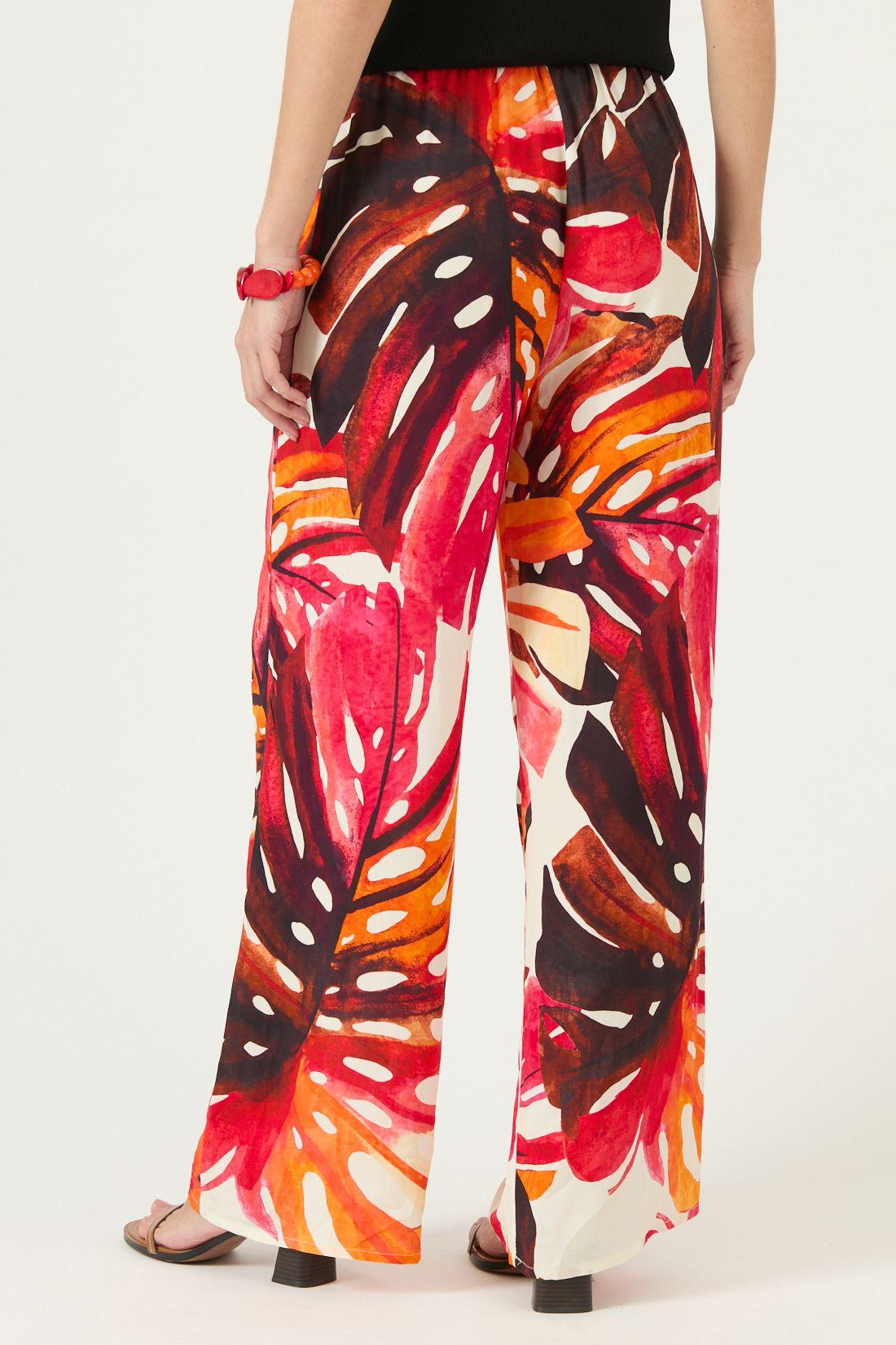 Pantalon Straight Estampado Fucsia Cod 2013395-2