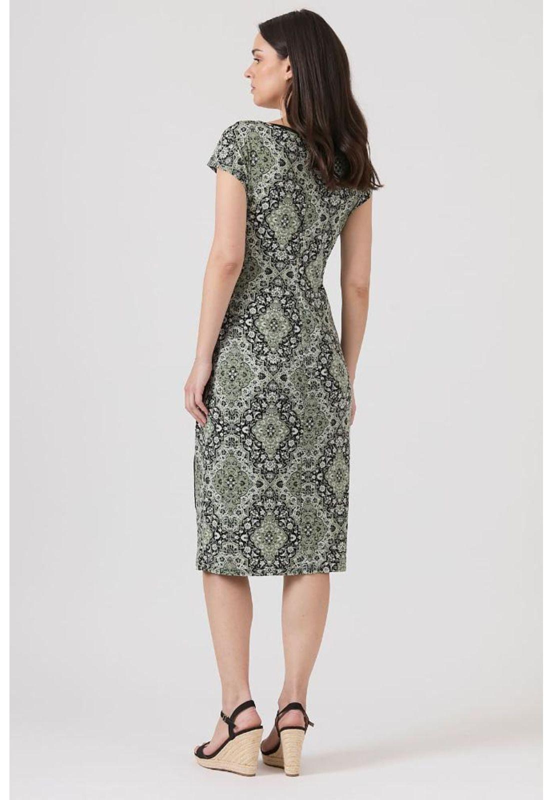 Vestido verde estampado PRIVILEGE 1141-2