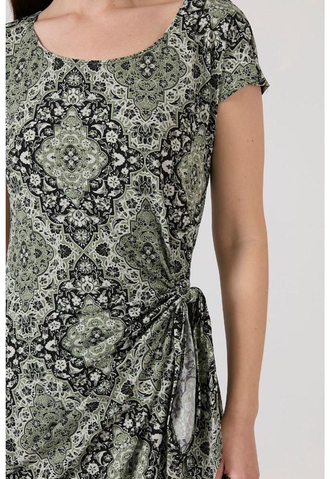 Vestido verde estampado PRIVILEGE 1141-3