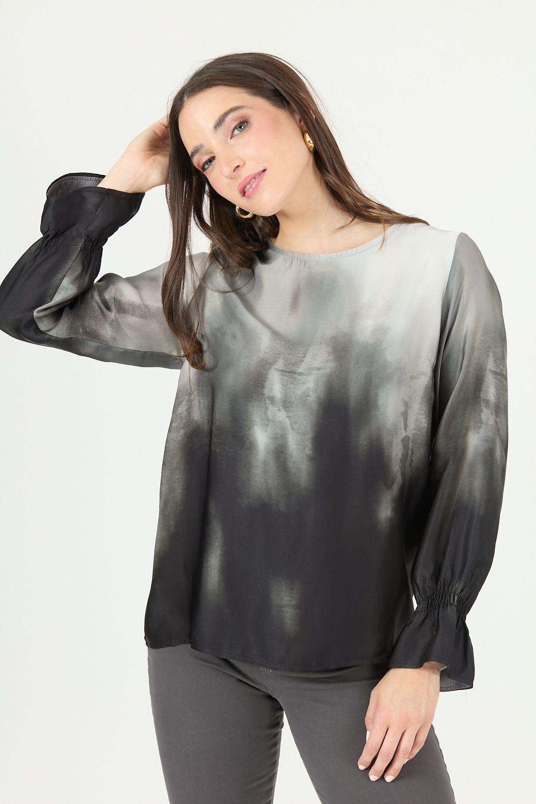 Blusa gris estampada 2381-1