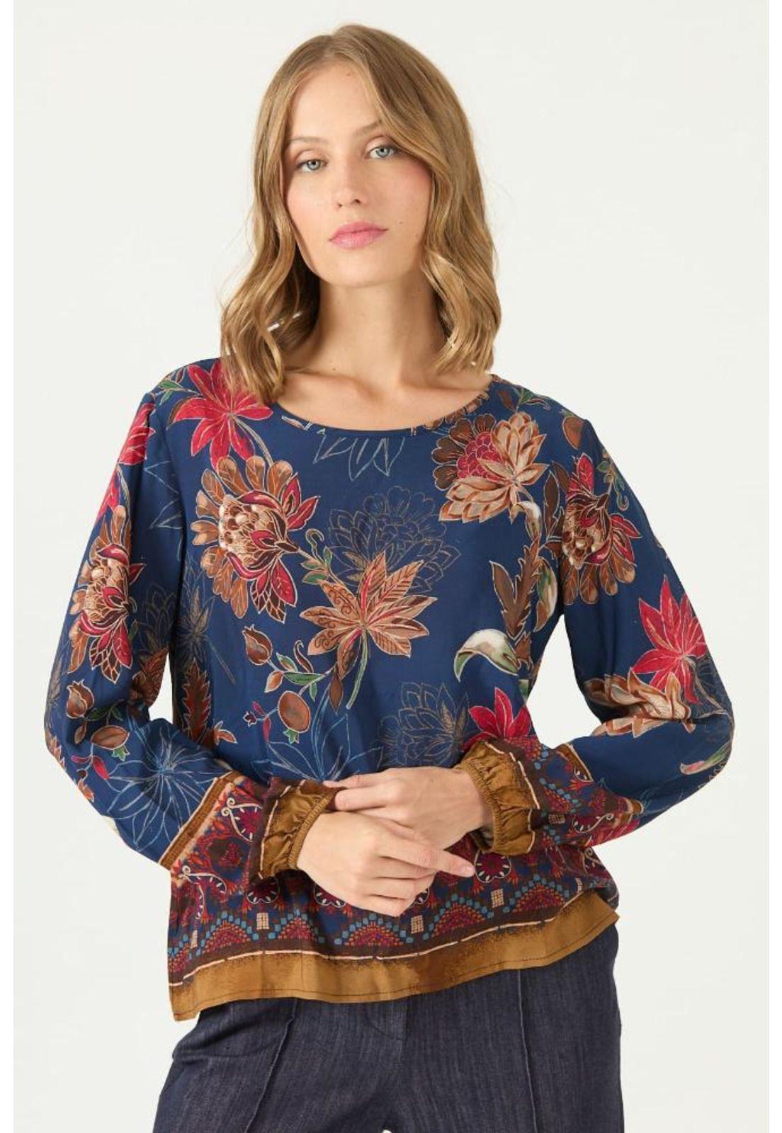 Blusa azul estampada PRIVILEGE 2398-2